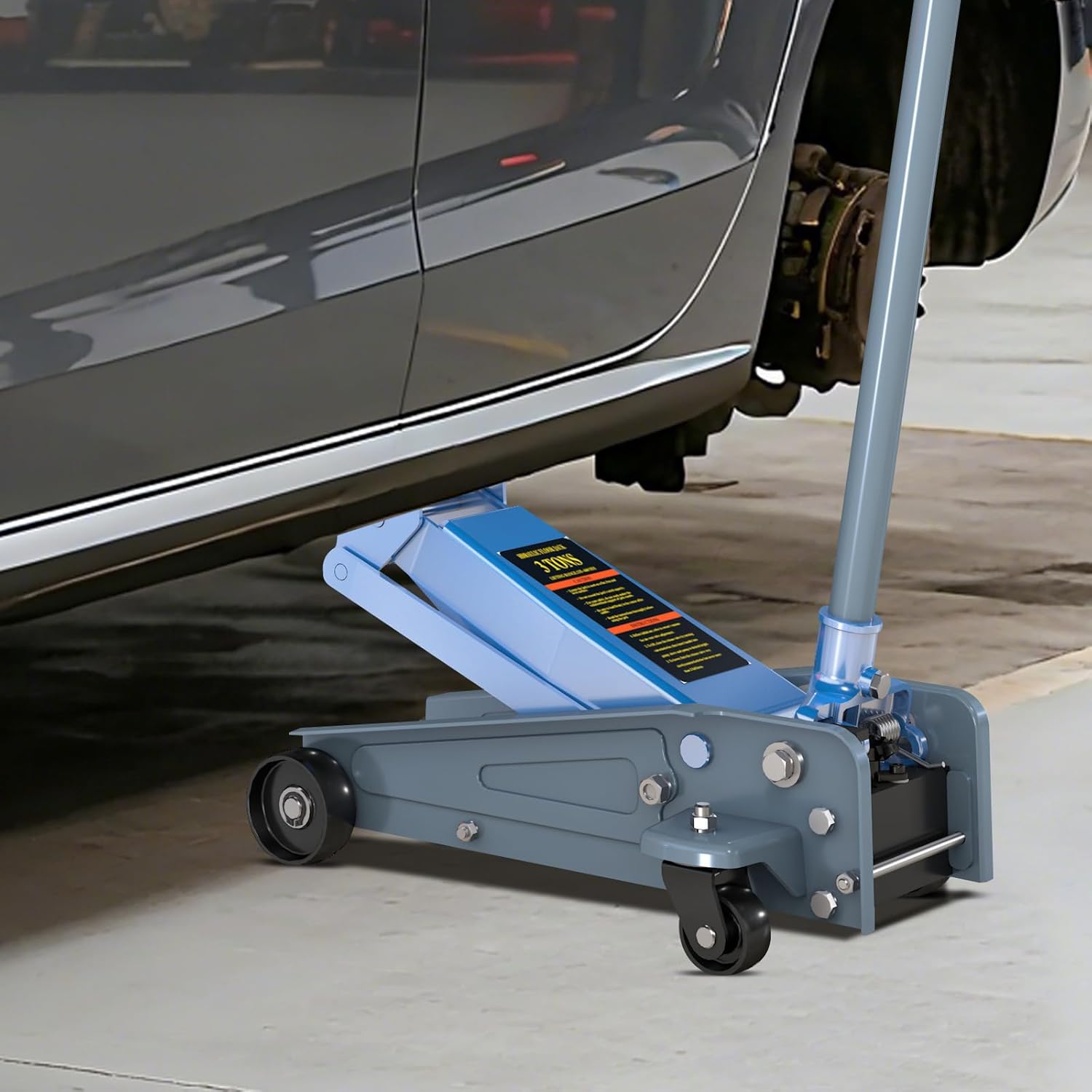 LARBANKE Floor Jack,3 Ton Capacity Fast Lift,Carbon Steel with Wheels car Jack,Heavy Car Floor Jack Max Lift Height 18.15",Providing Stable Support for Various Cars,Blue