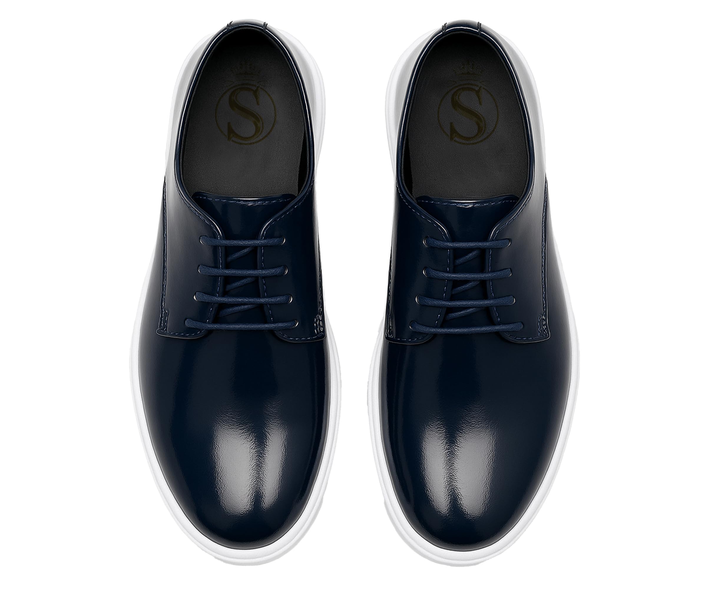SIRRI garçons Chaussures Vernies Design Classique à Lacets pour Tenue décontractée Formelle
