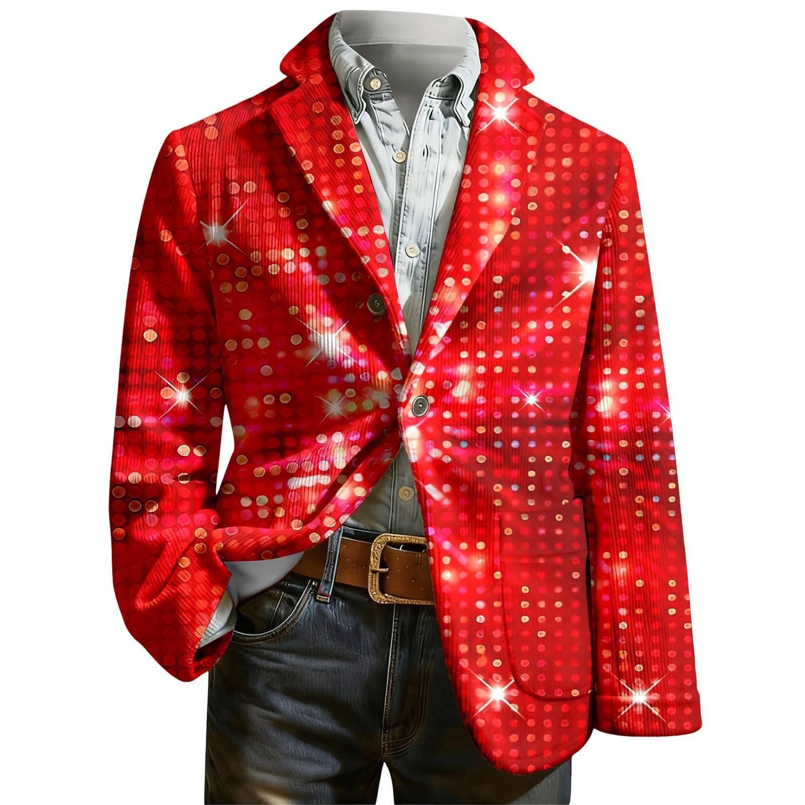 Veste Homme Costume Blouson Paillette Blazer Habillé Brillant Smoking Soirée Décontracté Mariage De Sequin Cérémonie Carnaval Chic Casual