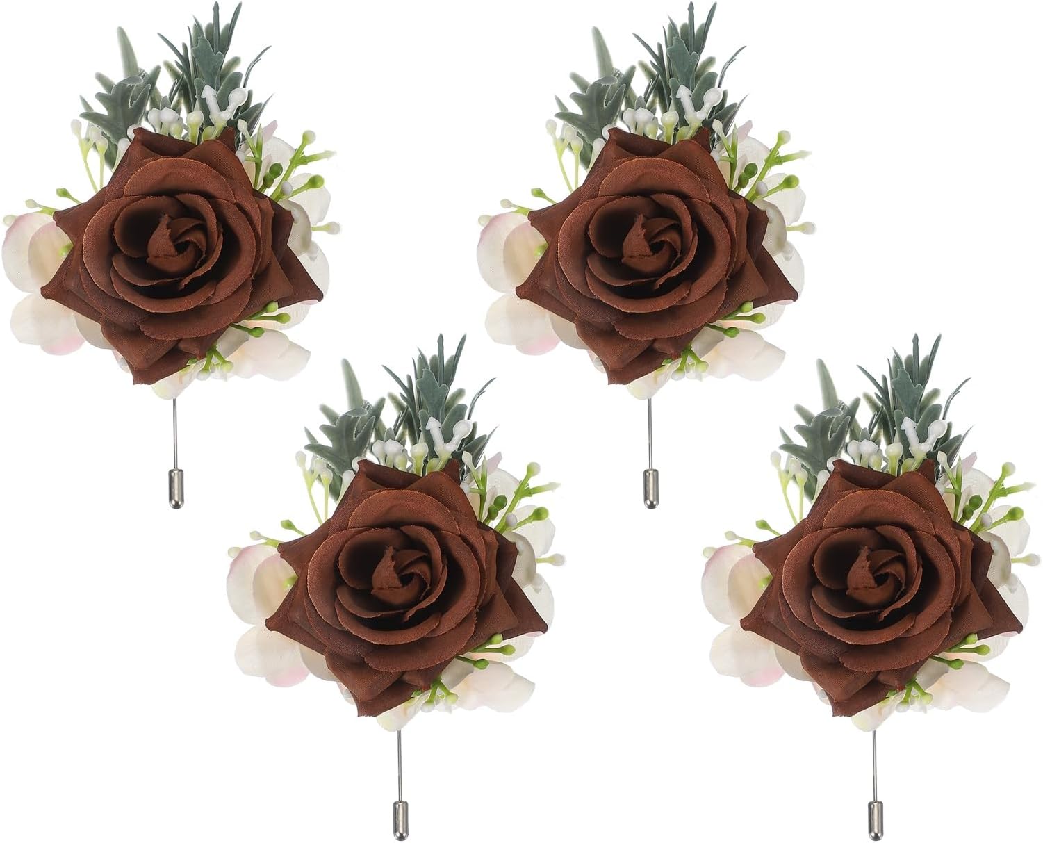 uxcell Boutonnieres for Men, Artificial Flower Buttonholes Pocket for Wedding Bride Groom Ceremony Anniversary Prom Party