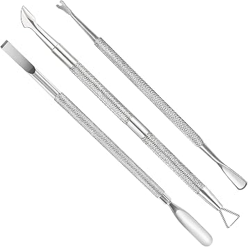 Cuticle Pusher and Cutter - Nail Polish Remover - Stainless Steel Manicure Tool Set -Gel Nail Polish Peeler and Scraper - Nail Care Stick - Pedicure Kit for Fingernail and Toenail
