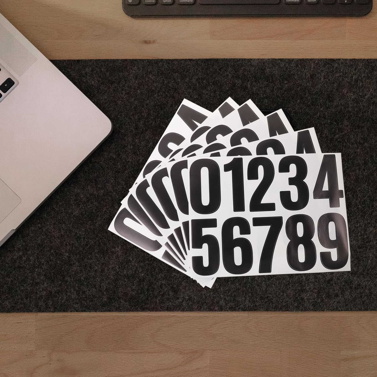 Operitacx Large Number Stickers 4 Inch Self Adhesive Waterproof Decals for Trash can Mailbox and Address Numbers Outdoor Use 6 Sheets Peel and Stick Numbers for Home and Garden