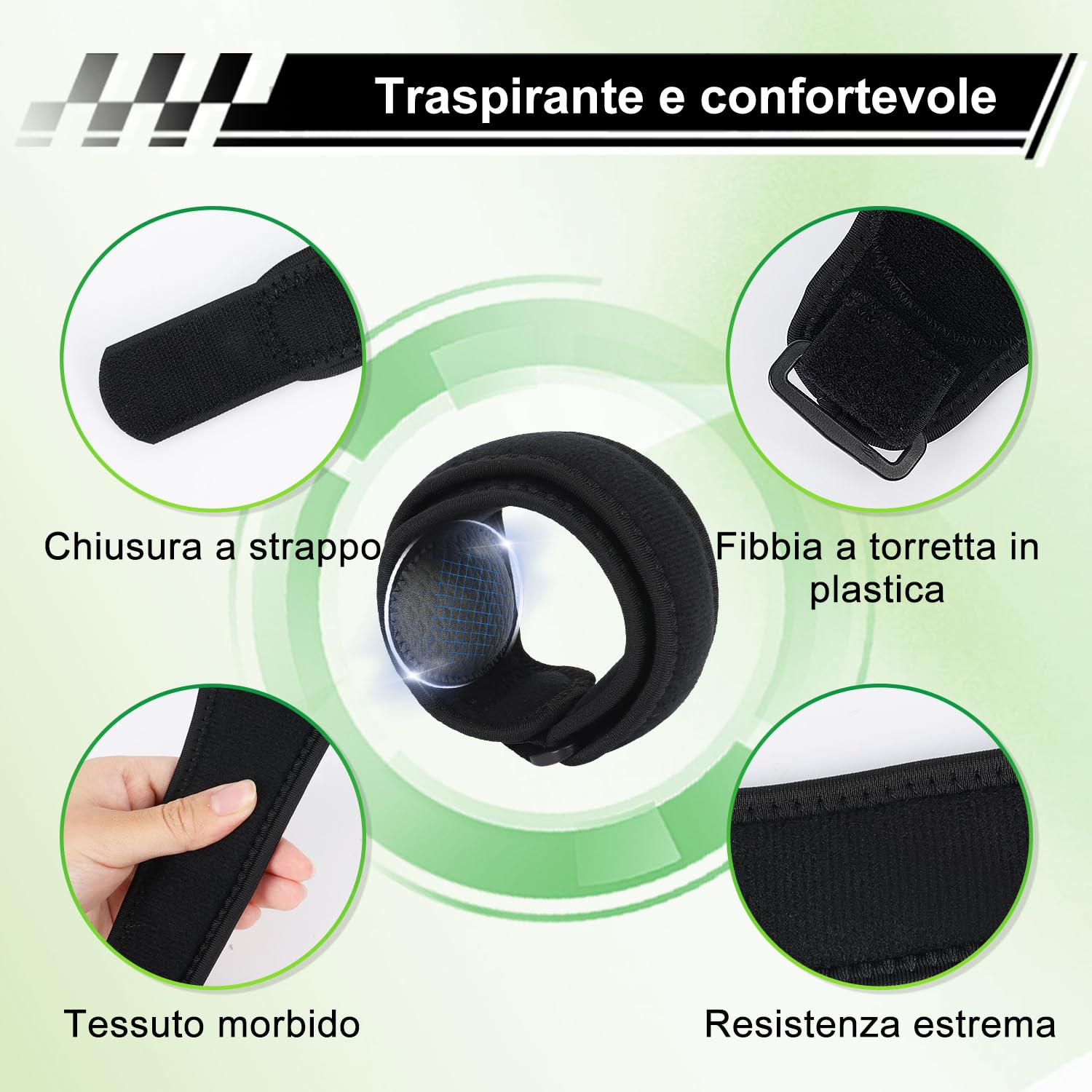 supregear Tutore per Gomito Uomo Donna, Protezione Avambraccio per Tennis e Golf, Cinturino Regolabile con Cuscinetti a Compressione, Fascia Morbida per Sport e Vita Quotidiana, Nero (2 Pezzi)