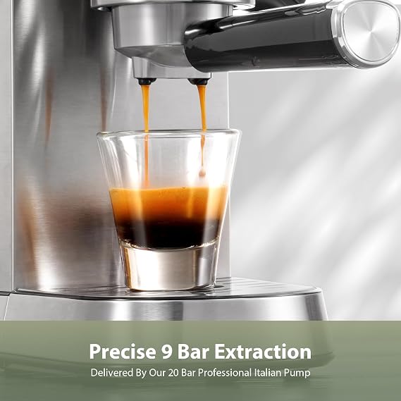 Gevi 20 Bar Compact Espresso Machine for Home,LatteCappuccino Coffee Maker | Removable Water Tank; Include Necessary Accessories; Can Make Americanos; Easy to Clean and Maintain; with Milk Frother;