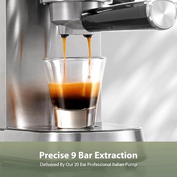 Gevi 20 Bar Compact Espresso Machine for Home,LatteCappuccino Coffee Maker | Removable Water Tank; Include Necessary Accessories; Can Make Americanos; Easy to Clean and Maintain; with Milk Frother;