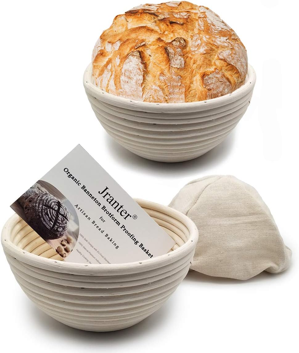7 inch Banneton Proofing basket set of 2 - Proofing Bowls for Sourdough Bread Organic Bread Baskets for Professional Bread Baking
