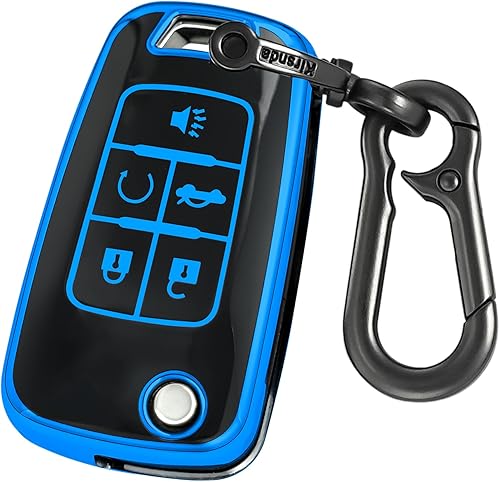 para Chevrolet funda de llavero plegable con llavero, carcasaforro de llave de TPU suave, 5 botones compatible con chevy Equinox Impala Malibu