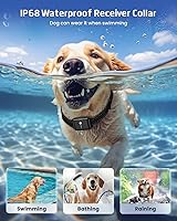 Vista 6 de Collar de entrenamiento para perros con mando a distancia, collar electrónico de choque para perro con pitido, vibración, choque, luz y modo sin