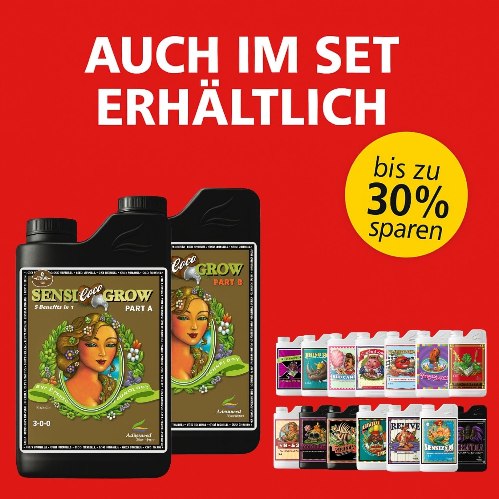 Weedness Advanced Nutrients pH Perfect Sensi Coco Grow A&B 1 Liter - NPK Dünger Grow Anbau Indoor Erde Flüssigdünger Organischer Bio