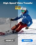 4K HDMI Câble pour TV Surveillez la console de jeux d'ordinateur portable PS5 Projecteur Xbox, CL3 Échéance Ultra Haute vitesse HDMI câble 4k60hz 3D Vidéo audio - noir - 25FT