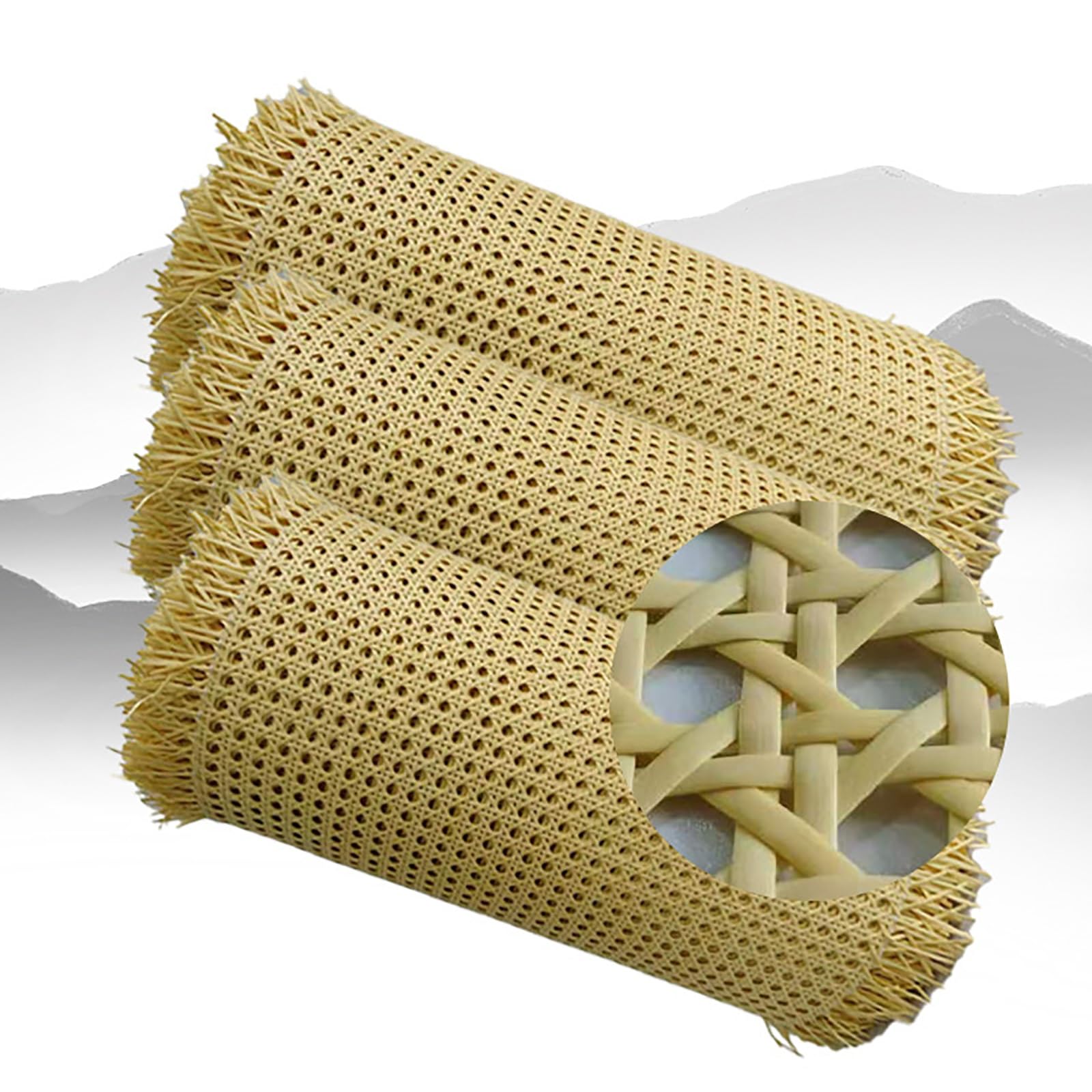 Rollo de cinta de ratán natural, 0,9 x 15 m, ideal para reparación de muebles, sillas, proyectos de bricolaje, material de tejido de ratán para armarios y sillas