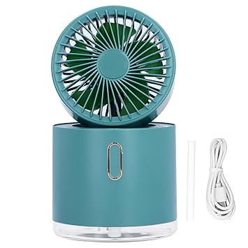 Table Misting Fan, 4000mAh Battery Flexible Adjustment of Wind Direction USB Rechargeable Fan Keep The Air Humidity USB Powered for Home/Office/School