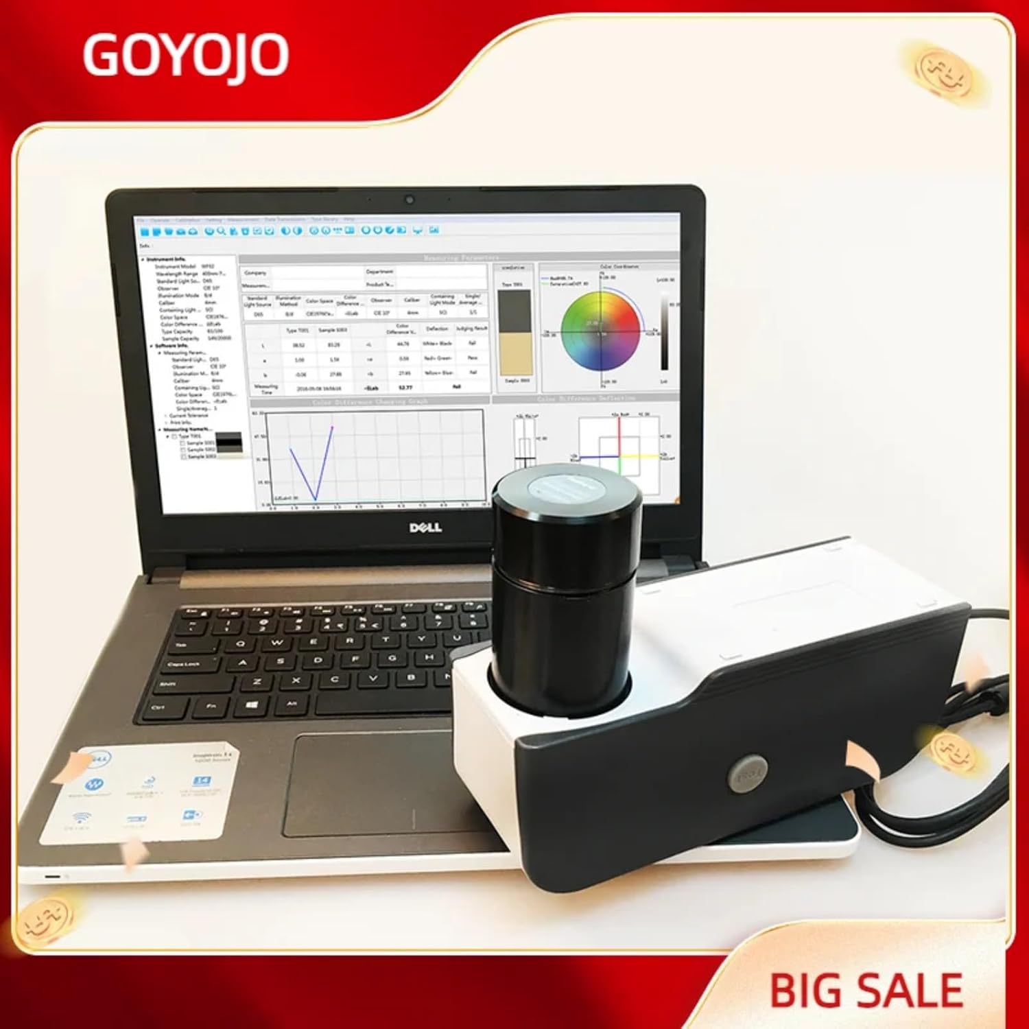 Colorimeter WF32 - Precise Color Measurement Tool with 16 mm Aperture, LED Light Source, CIELAB/CIELCH Space - Liquid Analysis and Textured Surfaces (Caliber 4mm)