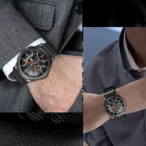 Miniatura 3 de Compatible con Galaxy Watch 1.811 inGalaxy Watch 3 1.772 inGear S3 Frontier Classic Band 0.866 in Acero inoxidable malla metálica Loop Correa
