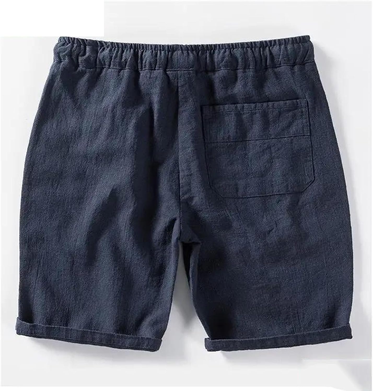 Mens Linen Shorts Lightweight Breathable Loose Fit Straight Leg Casual Summer Solid Color Shorts