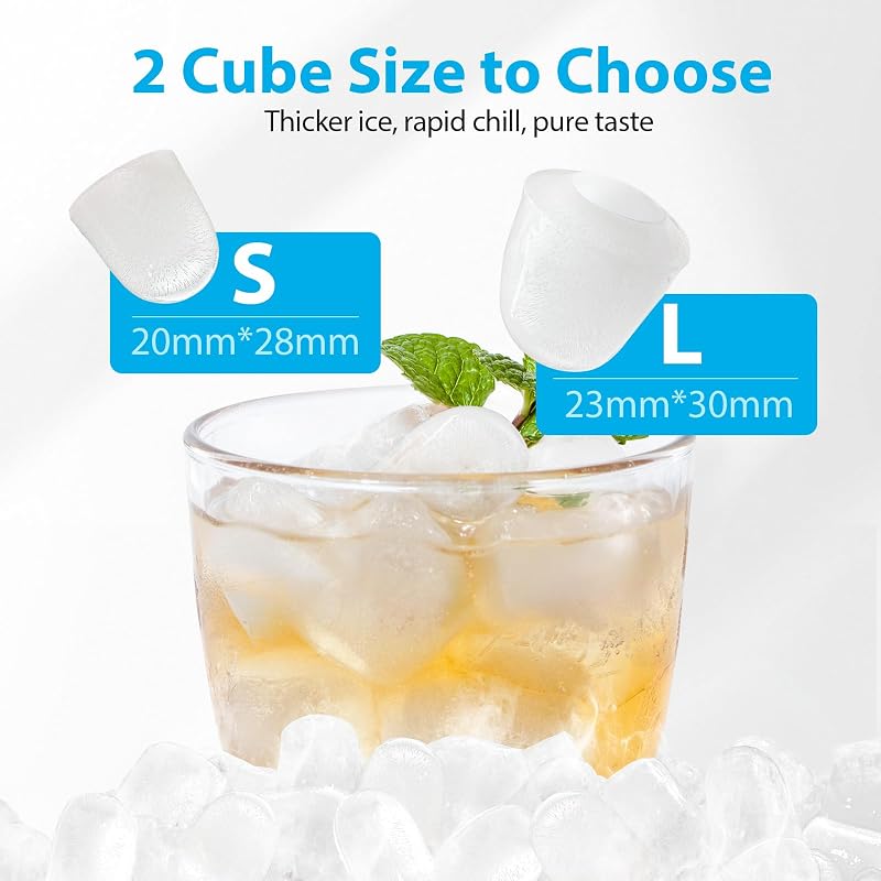 Aeitto Ice Maker Countertop 26lbs/24H Ice Makers Ready in 6-Min 8 Ice Cubes image 4