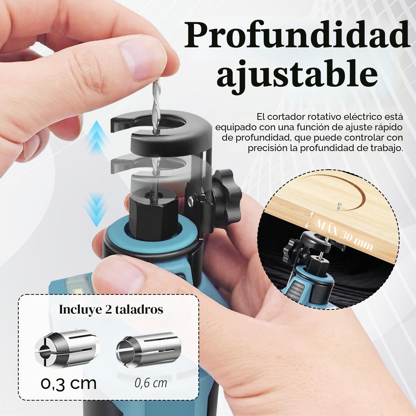 Fresadora para Pladur Compatible con Batería Makita 18V, Herramientas Pladur Rotativa Eléctrica de Mano sin Escobillas 30000RPM para Cortar Madera Paneles (Sin Batería ni Cargador)