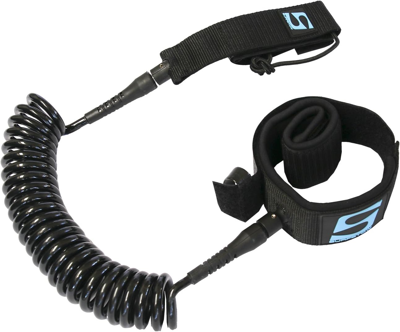 SurfStow Ankle Leash - Coiled, black, 10"