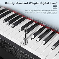 Vista 2 de ZHRUNS Piano digital con peso de 88 teclas, piano electrónico semipesado de tamaño completo, teclado de piano eléctrico con pedal de sostenimiento
