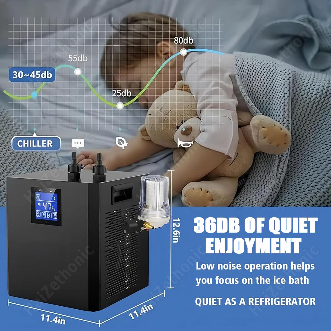 Enfriador Inmersión Bañeras,Adapta Bañeras Diversos Tamaños | Con Filtro Externo Pp Micras Y Bomba Sumergible,Sistema Enfriamiento Bomba Dual Con Pantalla LED,Dual Pump