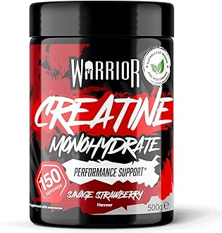 Creatine Monohydrate Powder 500g (150 Servings) – Pure Micronised Creatine Powder Supplement for Men & Women, Pre & Post Workout Strength, Muscle Growth & Recovery, Vegan – Savage Strawberry