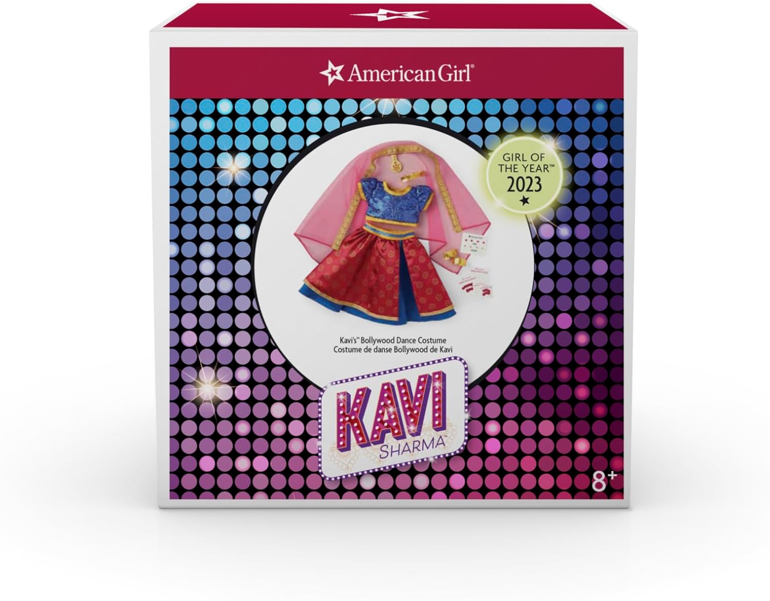 American Girl Girl of The Year Kavi Sharma 18-inch Doll Bollywood Dance Costume Featuring 10+ Pieces for Ages 8+ (Dolls Sold Separately)