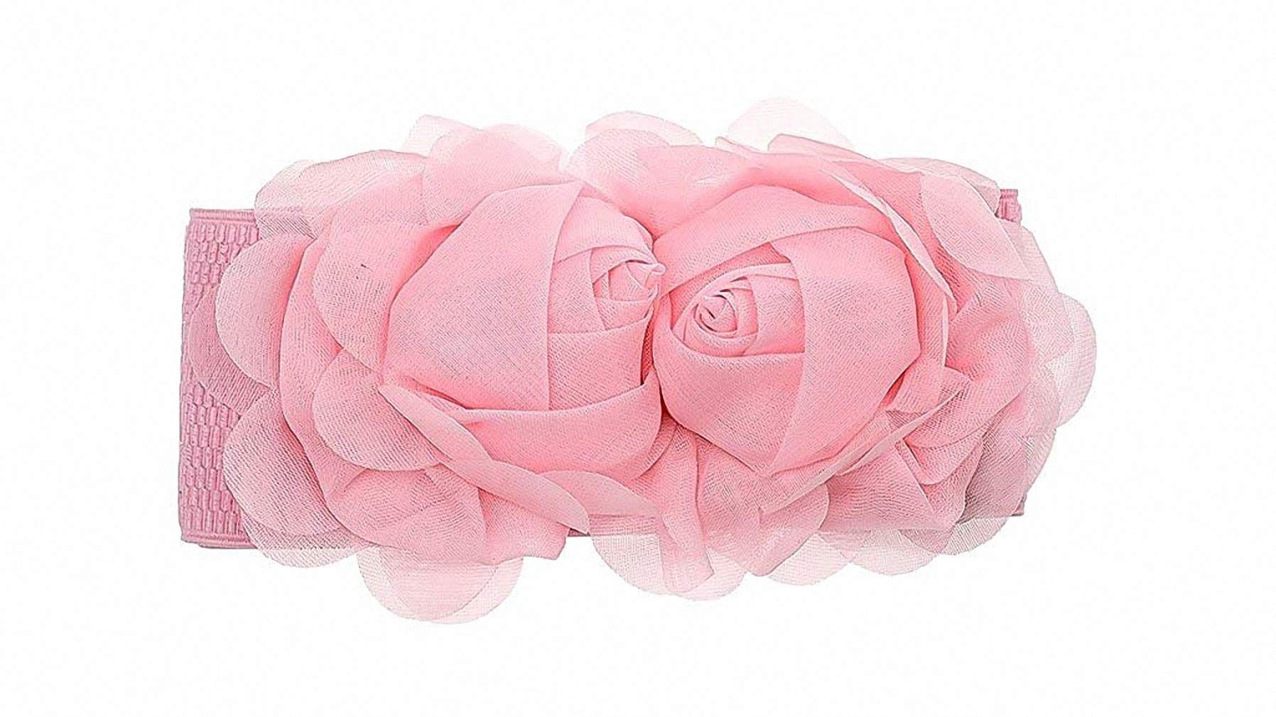 Ulalaza Elastic Flowers Waist Belt Trendy Bow Waistband Stretch Wide Waist Belt for Dress