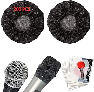 200 Pcs Disposable Microphone, Non-Woven Fabric, USB Connector, for Karaoke, Press Conferences, Recording Rooms