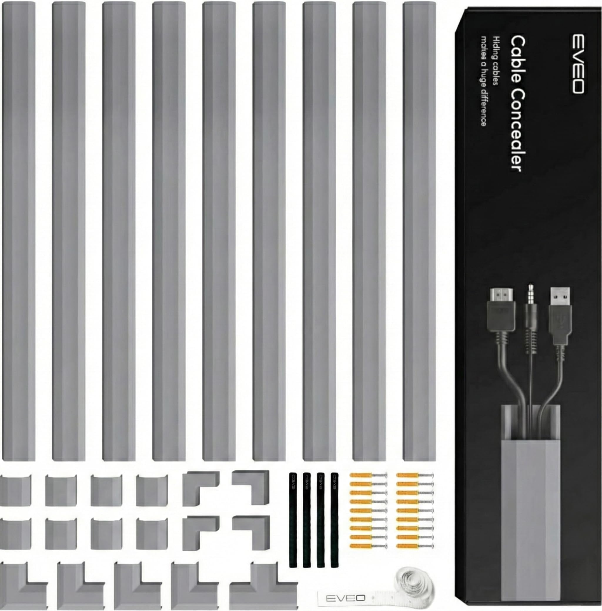 EVEO Cable Hider Wall - Hide Cables & Wire Clutter -11 EVEO Cable Hider Wall - Hide Cables & Wire Clutter -11