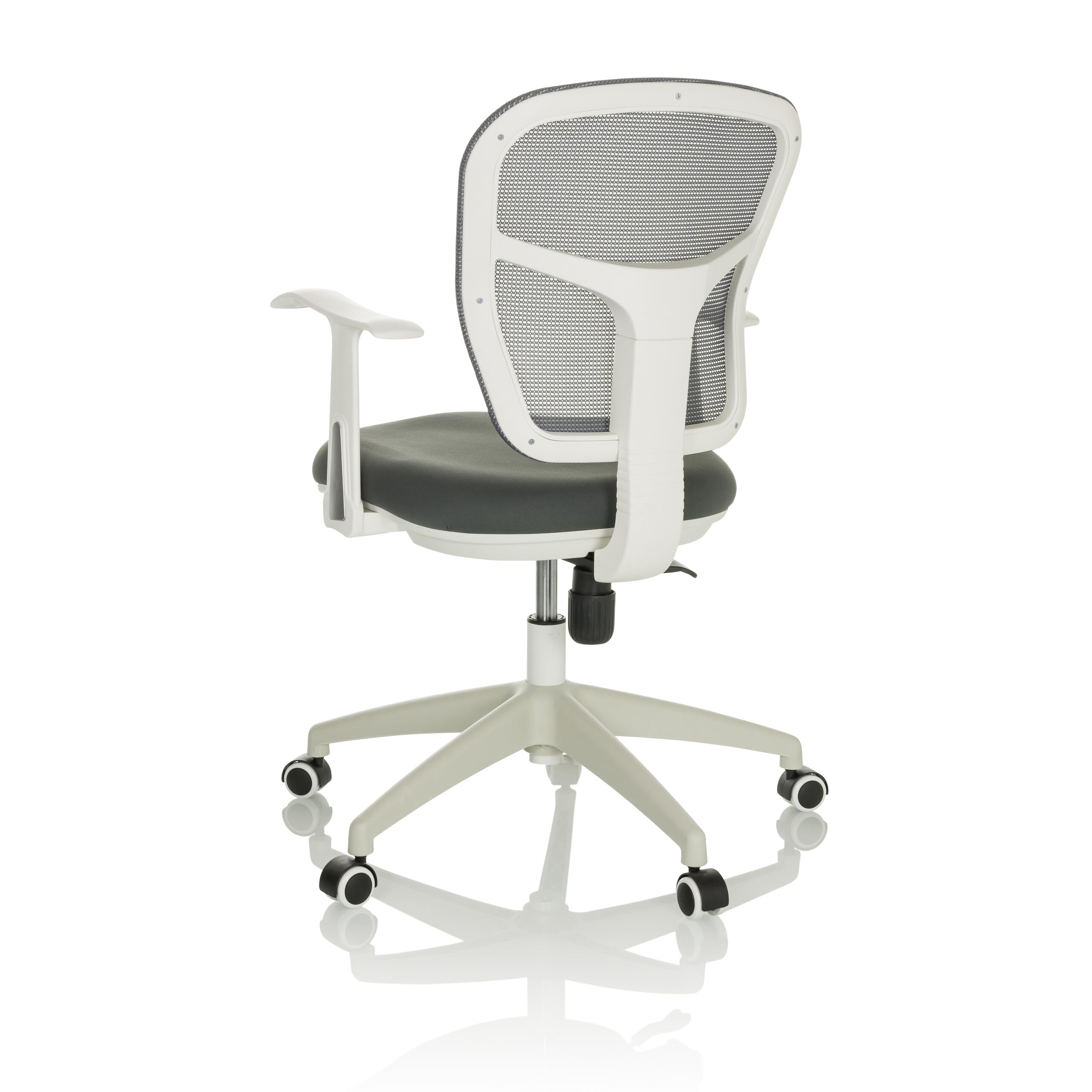 hjh OFFICE Bürostuhl TOP 108 W Stoff/Netzstoff Drehstuhl Arbeitsstuhl mit neigbarer Rückenlehne, gepolstert, Grau/Weiß, 729441