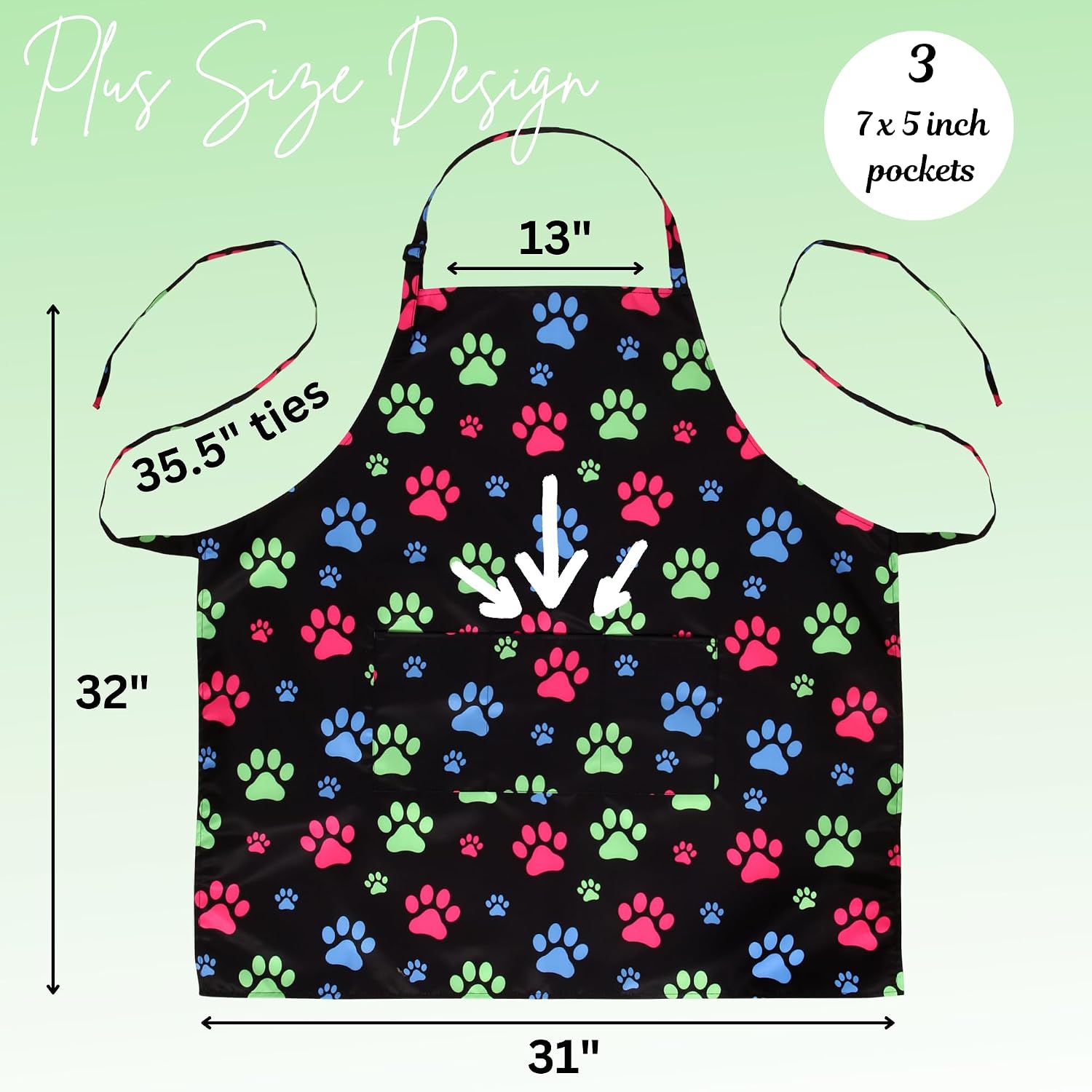 Plus Size Waterproof Dog Grooming Apron, Groomer Aprons, Smocks for Women image 3