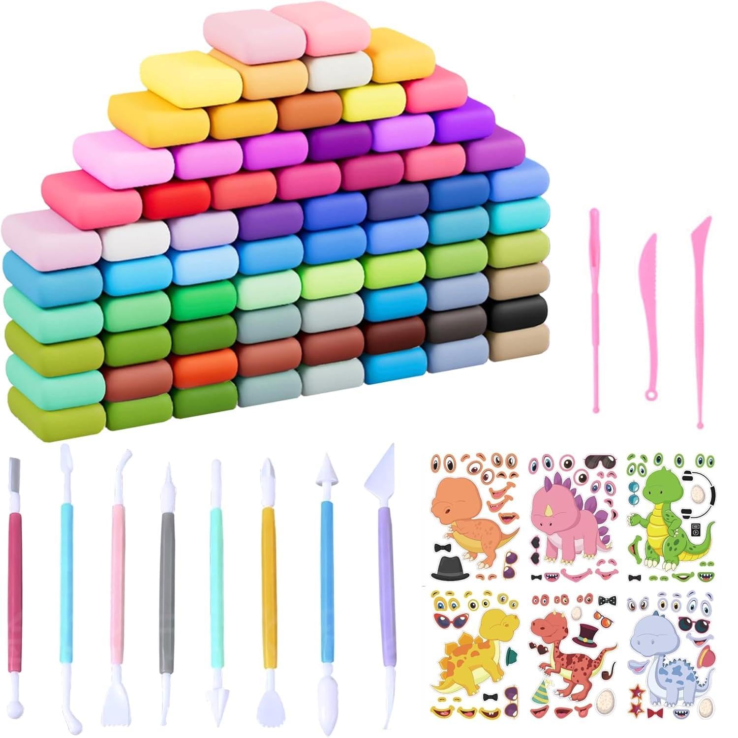 Air Dry Clay Adult Air Dry Ultra Light Magic Clay, No-Toxic Modeling Clay&Dough,Air Dry Clay 89-Piece Set