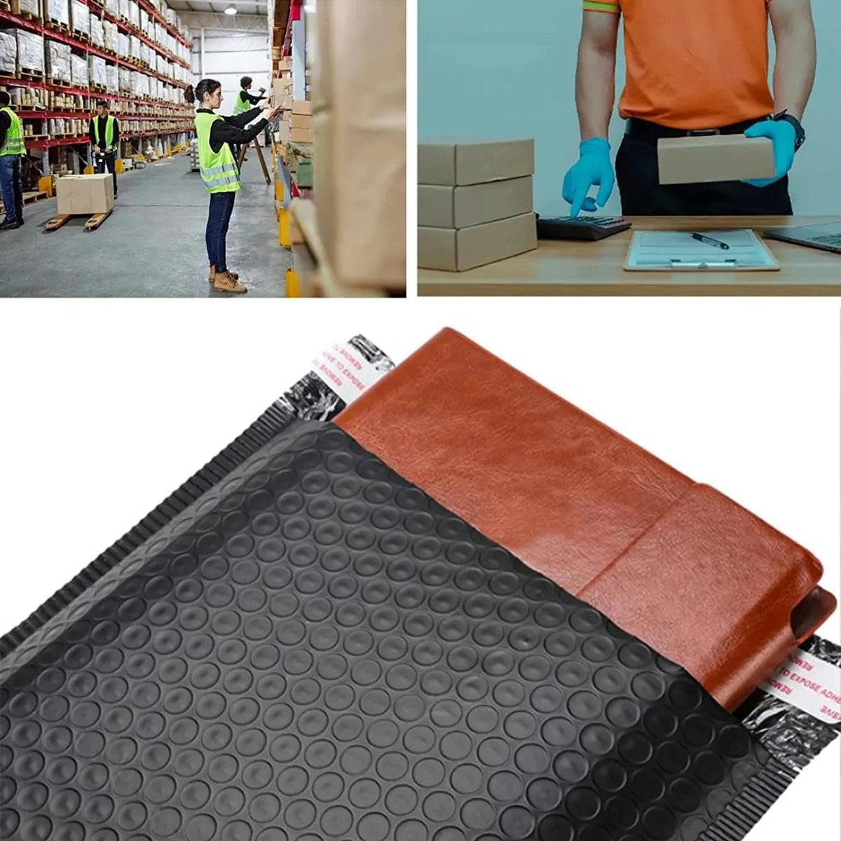 100 Stück schwarze Luftpolster-Versandtaschen, Geschäftsbedarf, Versandpaket, Versandtaschen, gepolsterte Versandumschläge, Versandtaschen für Verpackungen, Blau, 18 x 23 cm