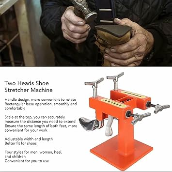 Double Headed Shoe Stretcher Machine Desktop Aluminum Alloy Shoe Repairing Stretching Machine Adjustable Length and Width