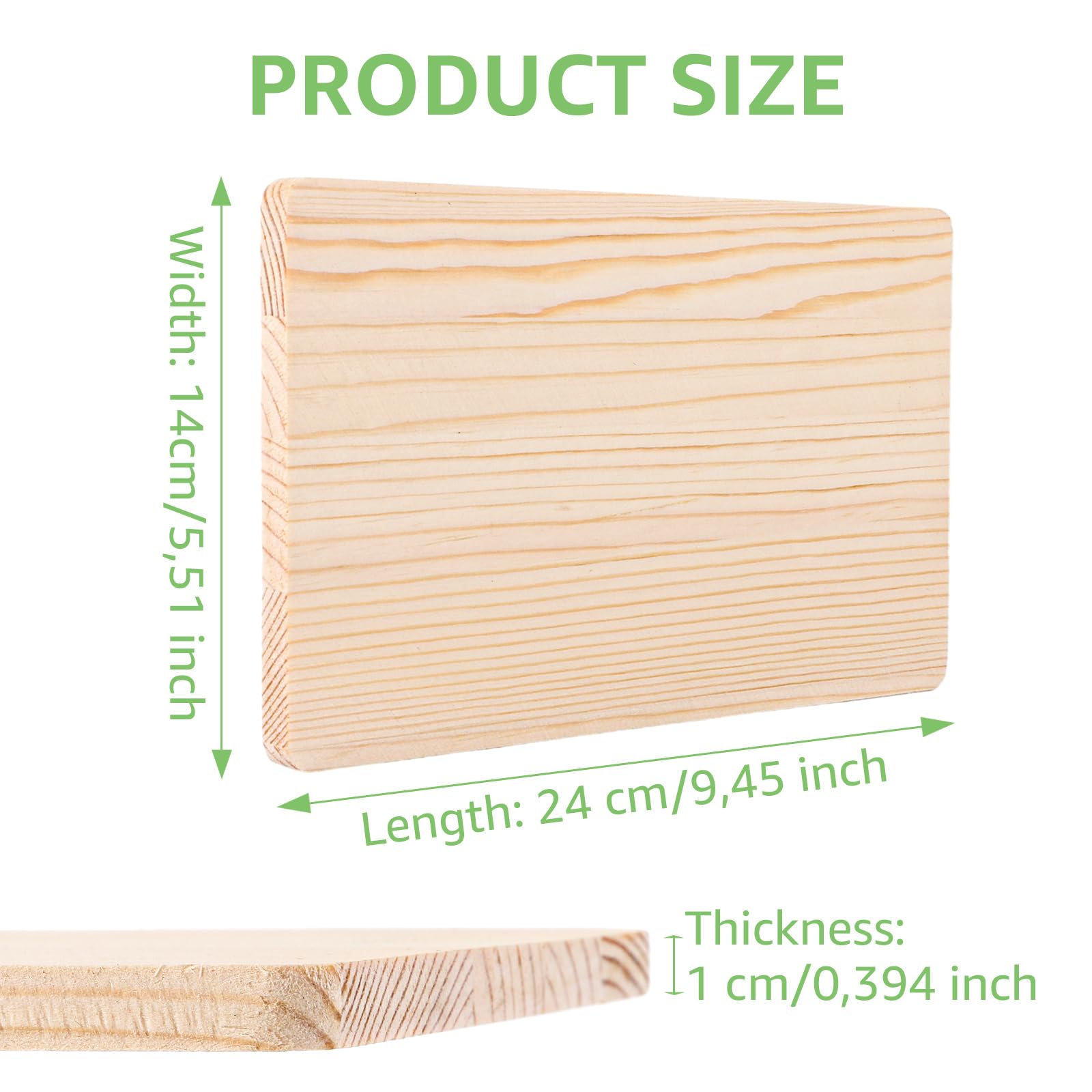 10 Taglieri in legno, 24 x 14 x 1 cm, Taglieri in legno di pino, Tagliere in legno grezzo, Tagliere in legno per pane, carne e verdura