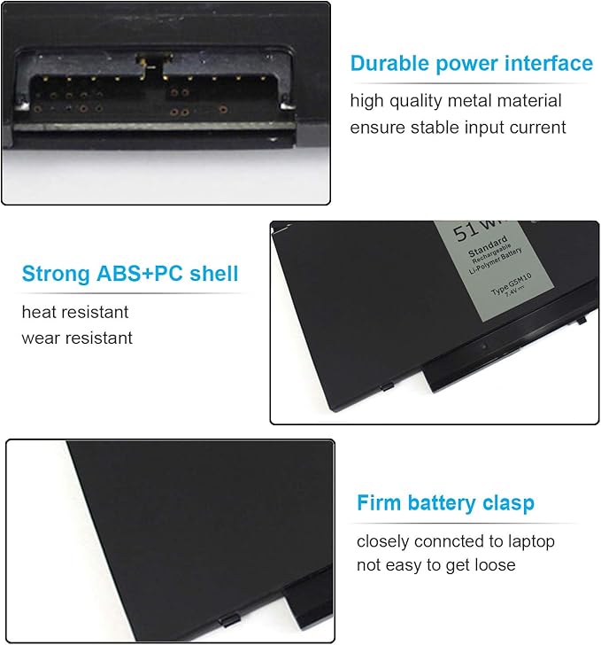 Batería para Laptop 7.4V 51Wh G5M10 Compatible Dell Latitude miniatura 4