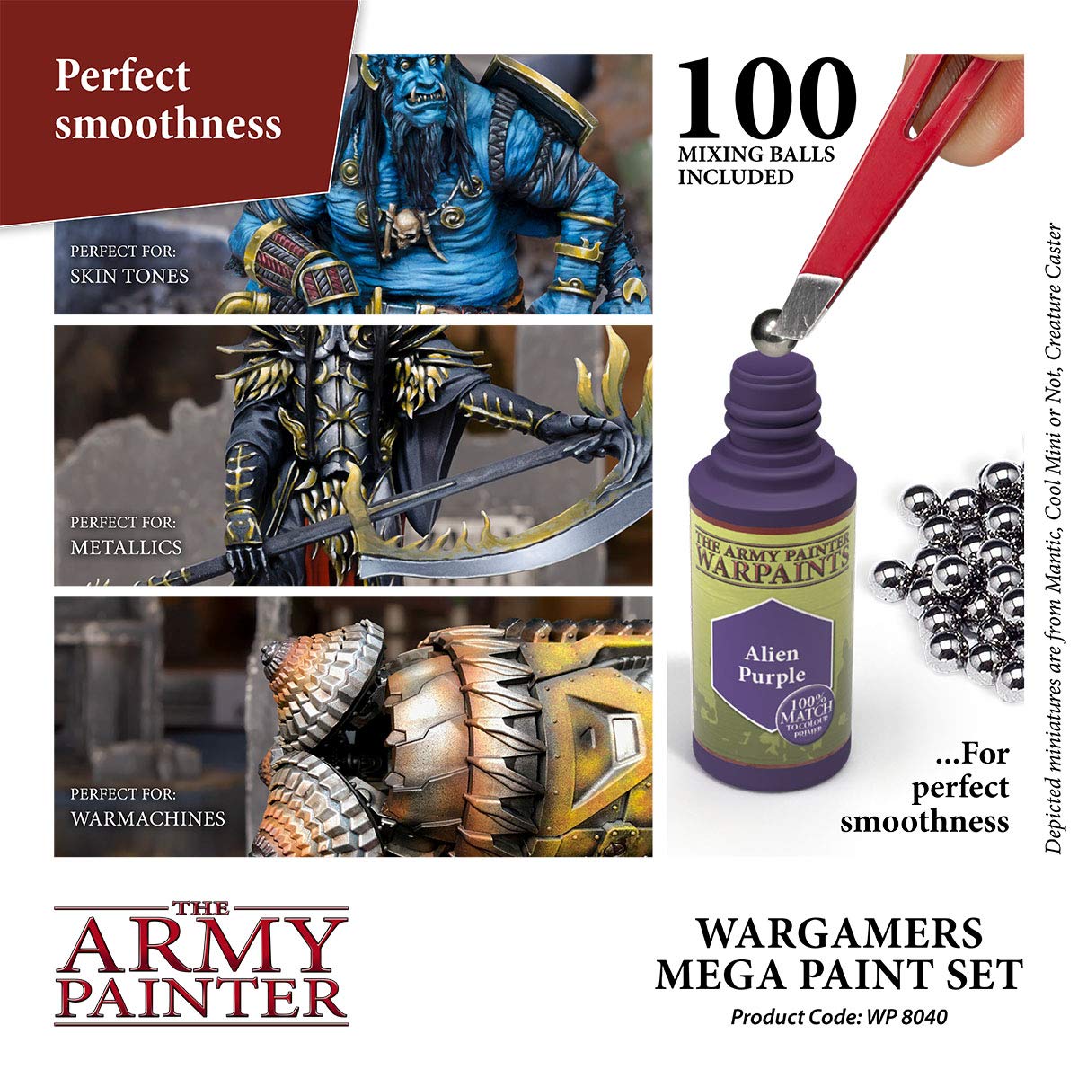 The Army Painter Miniature Painting Kit with 100 Rustproof Mixing Balls