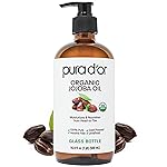 PURA D\'OR 16.9 Oz Organic Jojoba Oil (GLASS BOTTLE) USDA Certified - 100% Pure & Natural Moisturizer - Cold Pressed, Unrefined, Hexane Free Base Carrier Oil For DIY Skin Care, Hair, Face & Nails