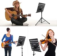 Vista 7 de Klvied Soporte de partituras profesional con colgador de violín, soporte plegable y portátil para violín con estuche de viaje, color negro