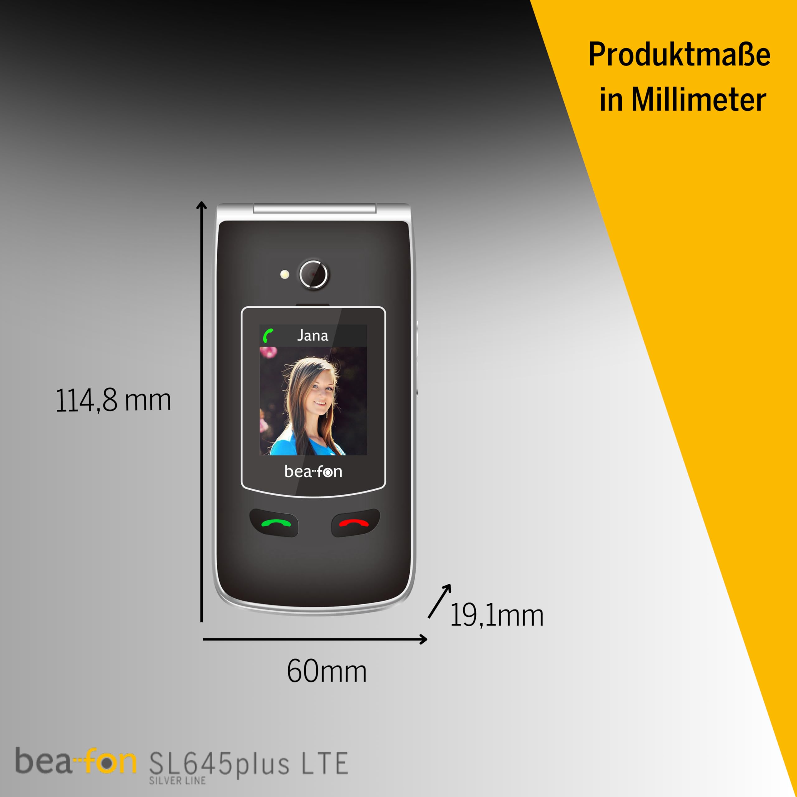Beafon, SL645plus LTE (4G), Silverline, telefono per anziani con pulsante di emergenza SOS, telefono pieghevole, telefono con tasti grandi, pulsante per rispondere alle chiamate e terminare la