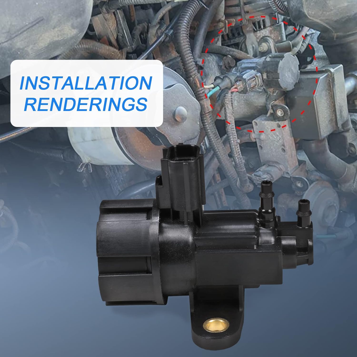 EGR Vacuum Solenoid Valve vs63+EGR Exhaust Gas Recirculation Pressure Feedback Sensor DPFE15 Replacement for Ford F-150 F-250 F-350 Ranger,Mercury Sable,Mazda B3000 B2500,Lincoln Navigator Town Car