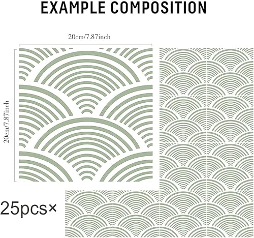 Miniatura 5 de Calcomanías de vinilo para azulejos de estilo bohemio para despegar y pegar, calcomanías autoadhesivas para azulejos de pared, calcomanías