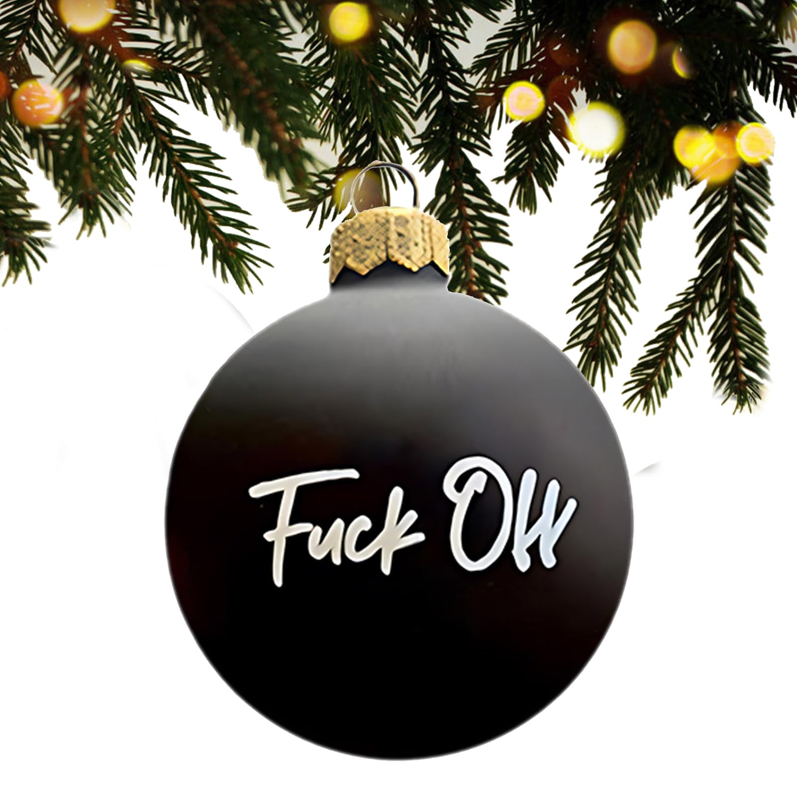 Fpfpf Black K Christmas Funny Offensive Bauble-Rude Baubles, New Mischief Funny Christmas Tree Balls Decoration, Prank Mischief Ornament Christmas Balls For Christmas Party (White D)(Black K)