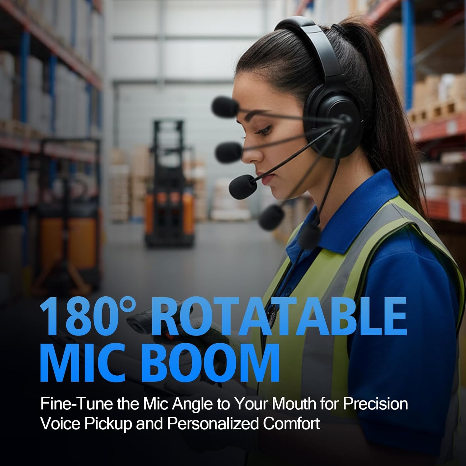 WODASEN Over Ear Noise Canceling Overhead Headset with Boom Mic PTT for APX900 APX1000 APX4000 APX6000 APX7000 APX8000 XPR 6550 XPR6550e XPR7350e XPR7550e XPR7580e Walkie Talkie