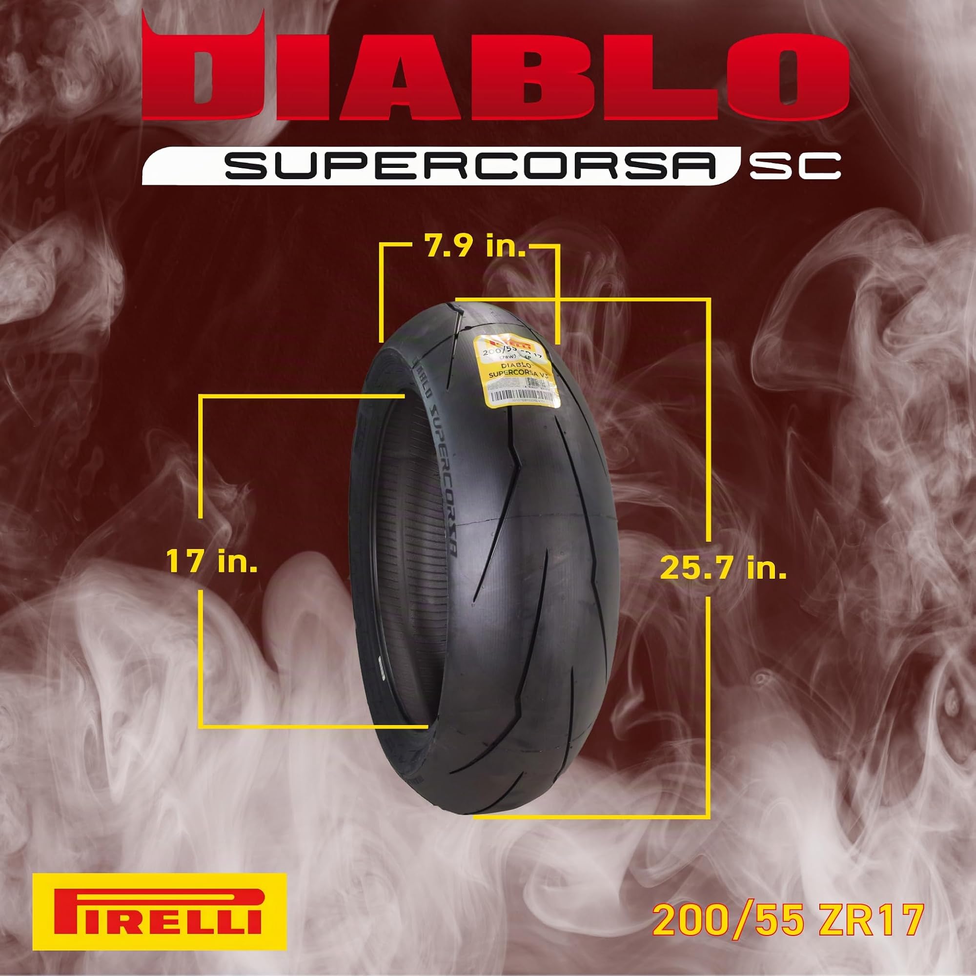 Amazon.com: Pirelli Supercorsa V3 200/55ZR17 78W - Neumático