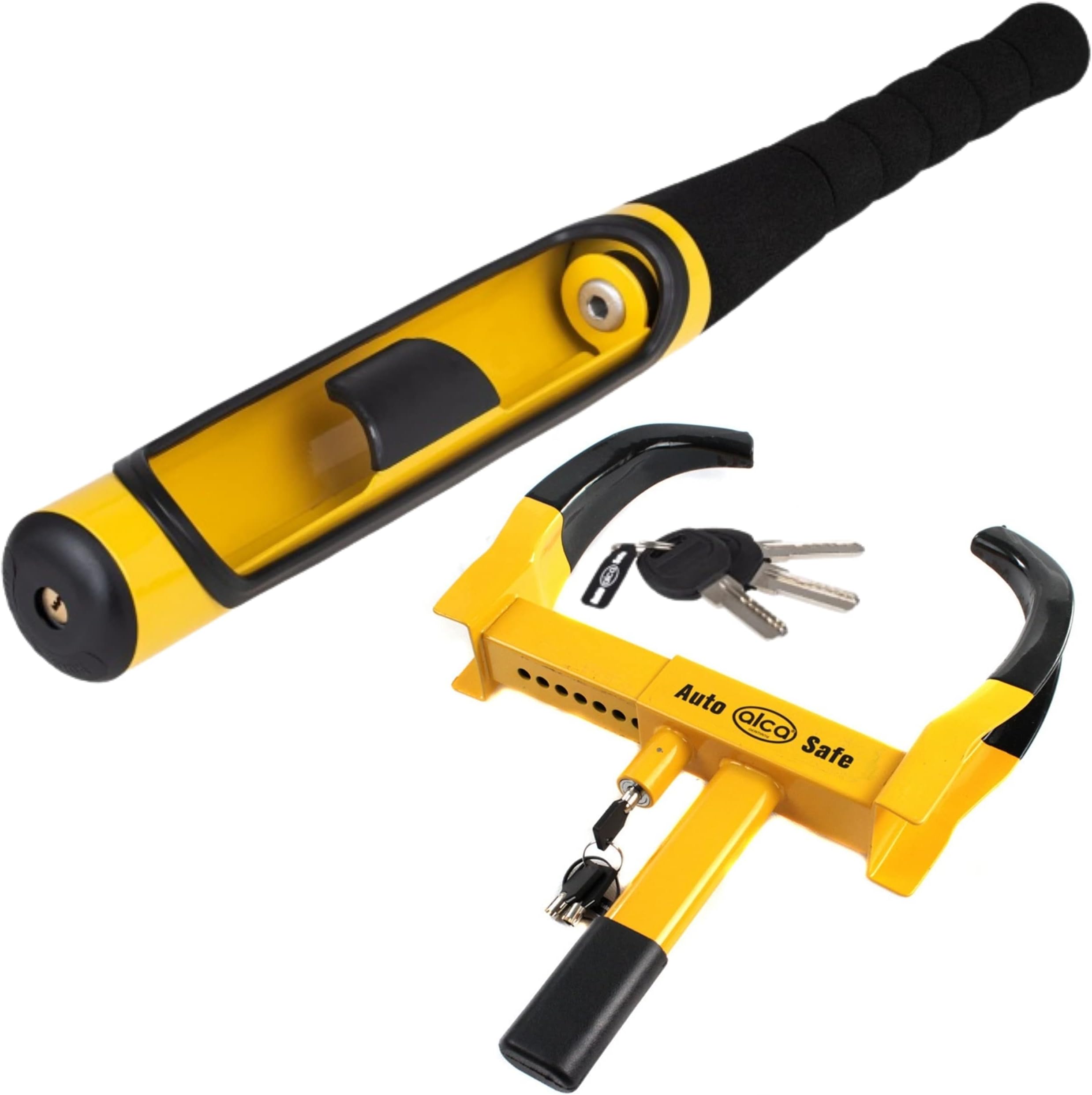 Car Motorhome Campervan Anti Theft Security Set Steering Wheel Lock and Clamp Extendable Heavy Duty Alca Germany A303000/A306000