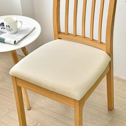 Juego de 6 fundas de asiento de terciopelo para sillas de comedor, fundas de asiento elásticas para sillas de comedor, fundas de asiento para sillas