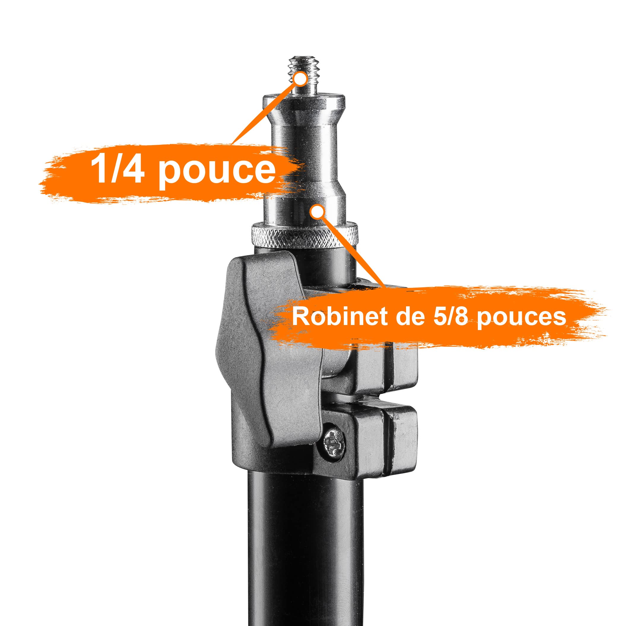 Walimex pro 40 cm Pied de lampe - Mini pied d'éclairage compact et léger, pied d'éclairage, hauteur maximale 42 cm, capacité de charge de 2,5 kg, aluminium, poids seulement 335 g