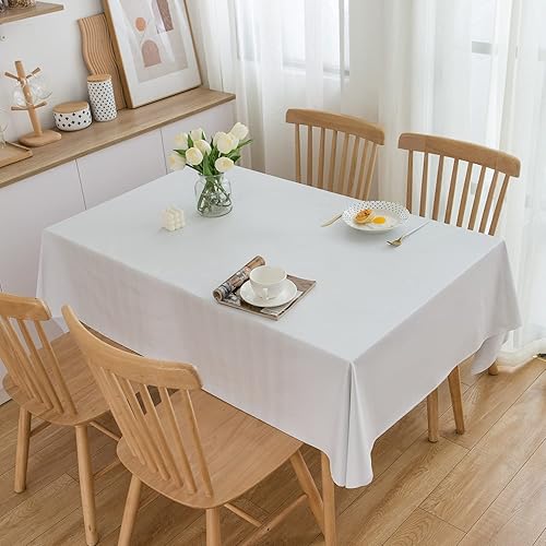 Miniatura 2 de Pioggia Mantel de vinilo con reverso de franela, rectangular, impermeable, a prueba de aceite, mantel de plástico de PVC lavable para interiores y