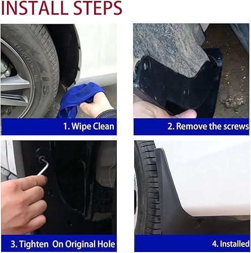 Miniatura 7 de Kit de aletas de barro para Ford EcoSport 2018 2019 2020 2021 Accesorios Barro Flap Guard Front and Rear 4pcs Set